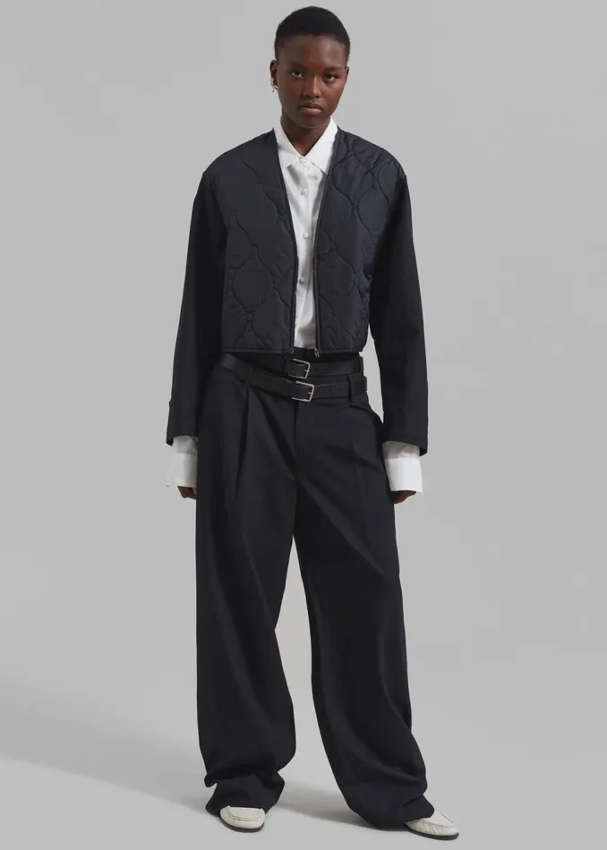 Women The Frankie Shop Bottoms Olwen Pintuck Trousers Black