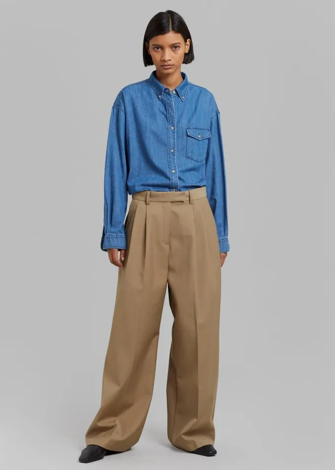 Women The Frankie Shop Bottoms Opp Suit Pants Taupe