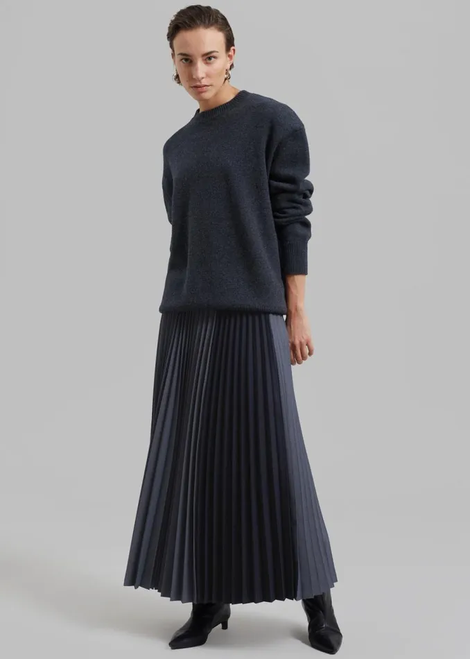 Women The Frankie Shop Bottoms Orem Pleated Skirt Charcoal