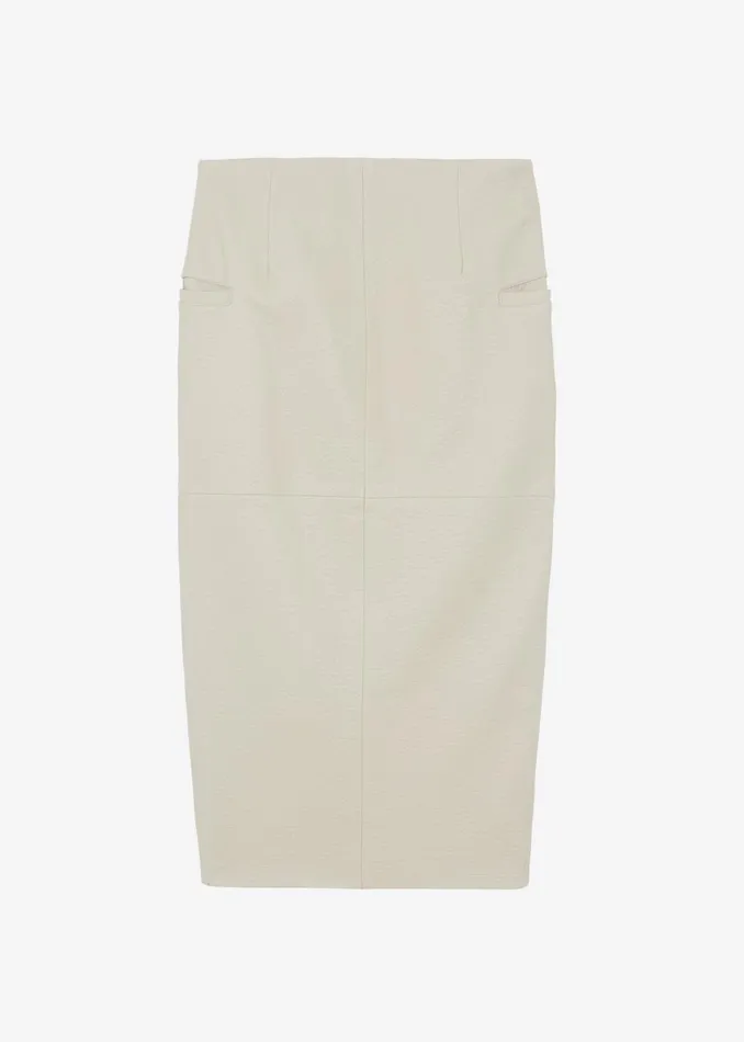 Women The Frankie Shop Bottoms Orion Faux Leather Midi Skirt Cream