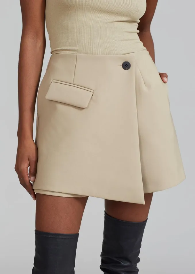 Women The Frankie Shop Bottoms Paige Wrap Skort Beige