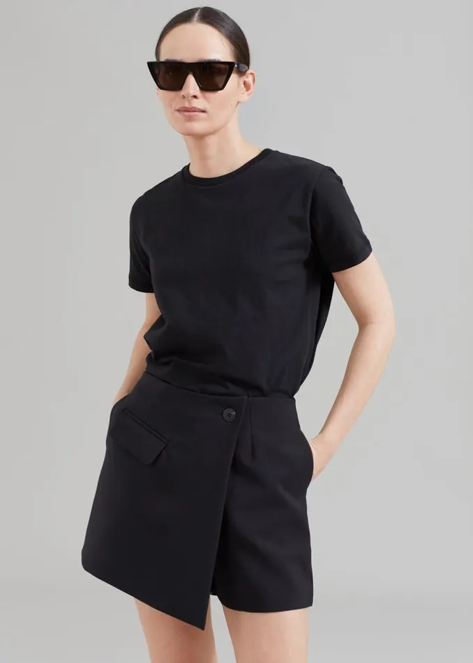 Women The Frankie Shop Bottoms Paige Wrap Skort Black