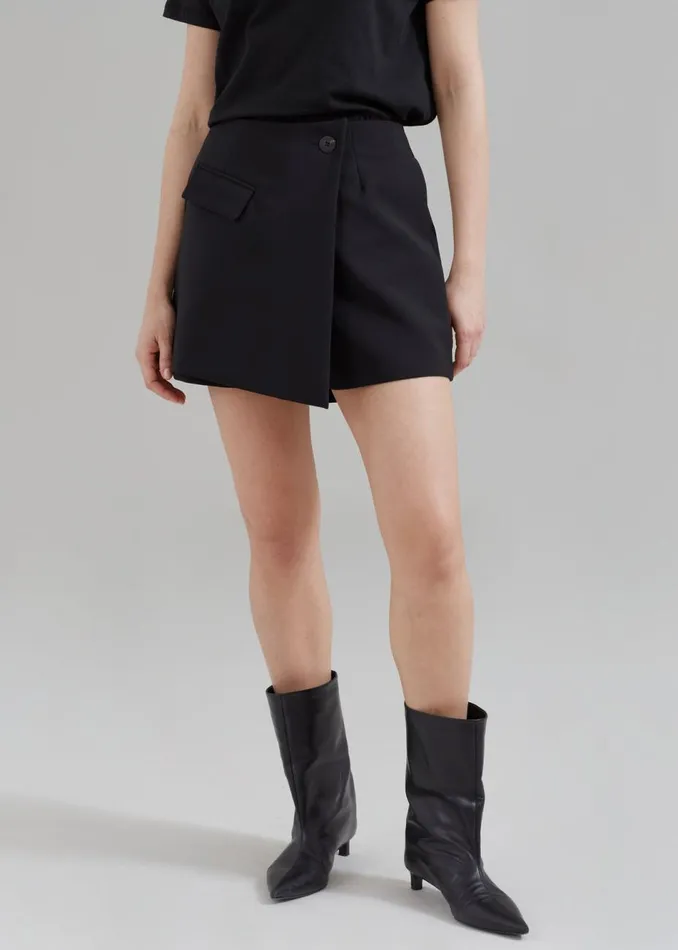 Women The Frankie Shop Bottoms Paige Wrap Skort Black