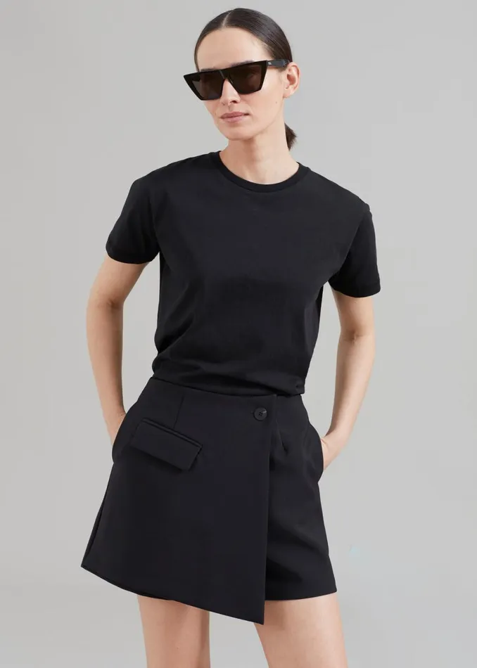 Women The Frankie Shop Bottoms Paige Wrap Skort Black