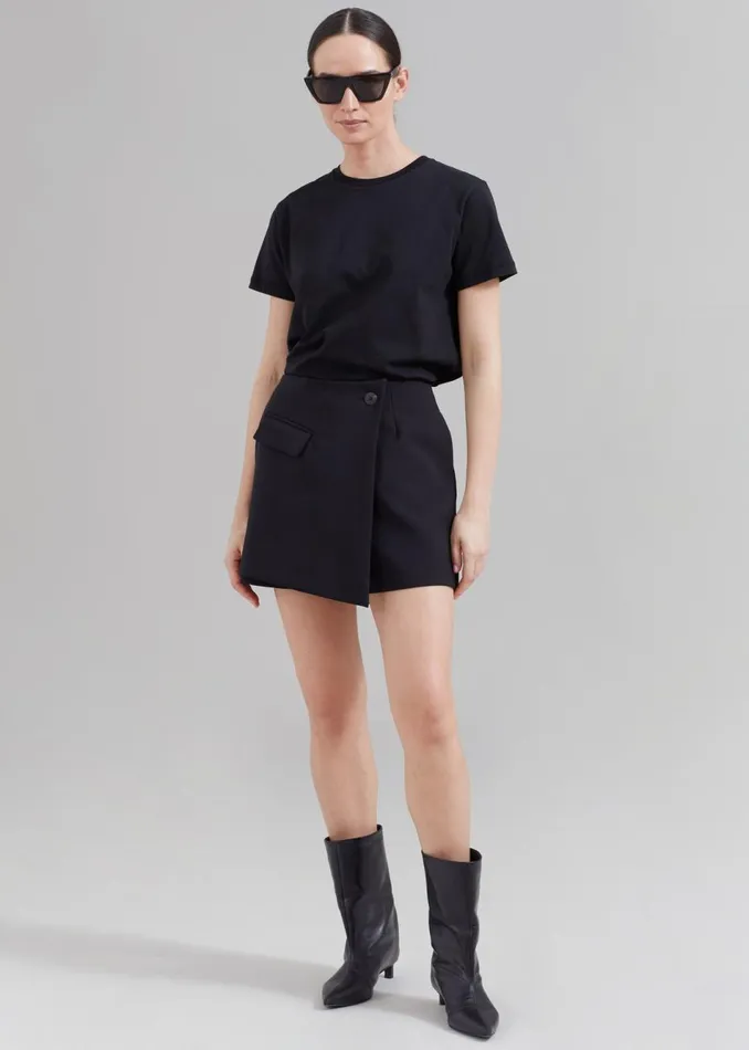 Women The Frankie Shop Bottoms Paige Wrap Skort Black