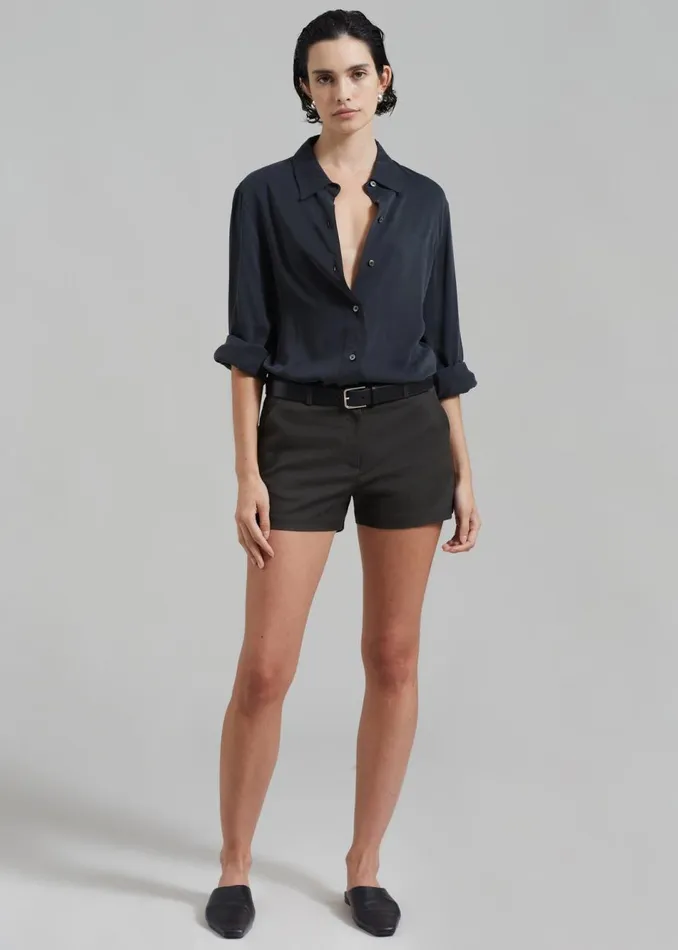 Women The Frankie Shop Bottoms Palma Shorts Charcoal
