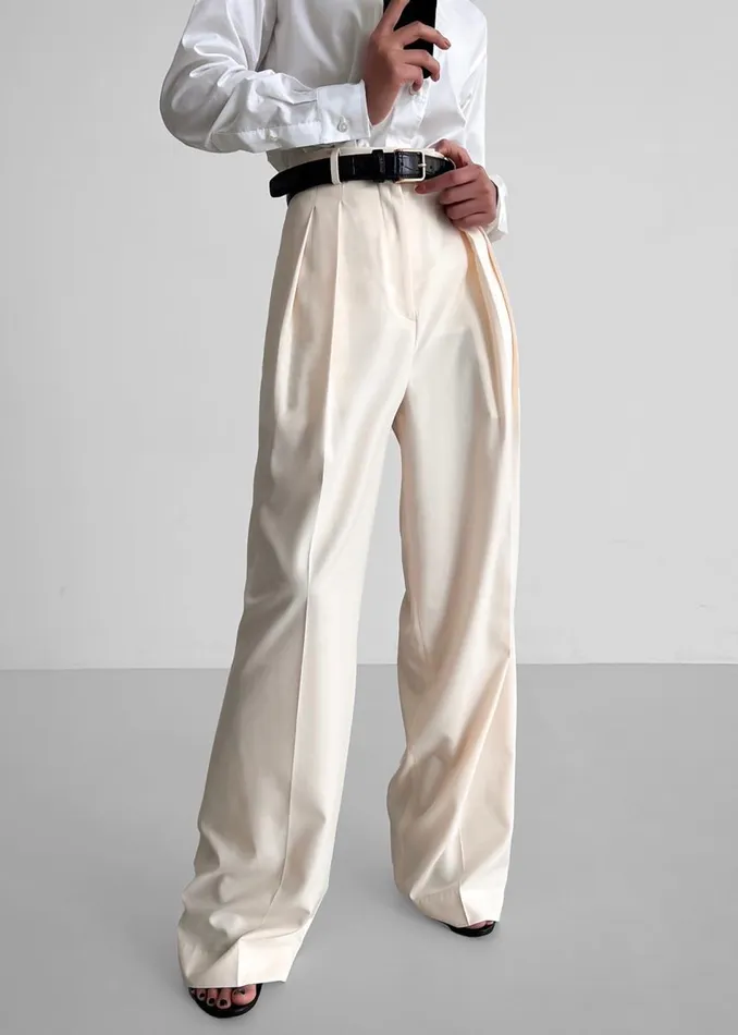 Women The Frankie Shop Bottoms Pamela Trousers Cornsilk