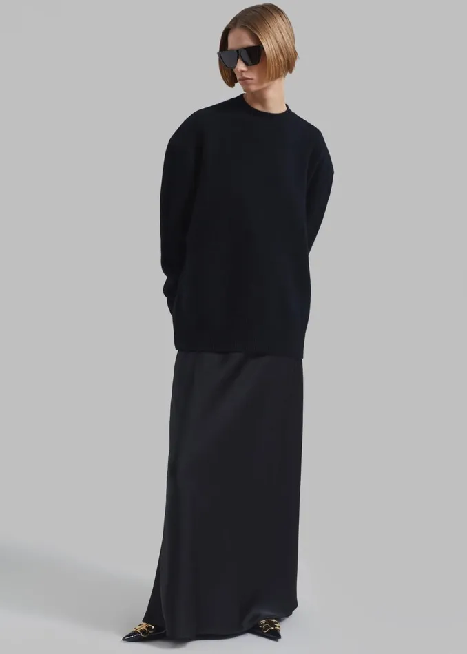 Women The Frankie Shop Bottoms Priscilla Maxi Satin Skirt Black