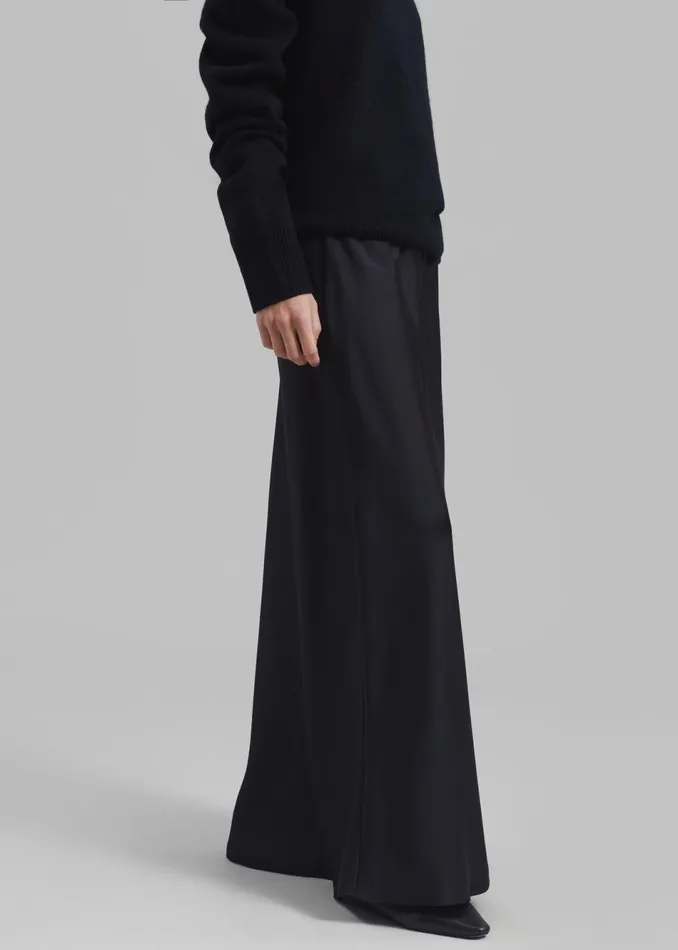 Women The Frankie Shop Bottoms Priscilla Maxi Satin Skirt Black