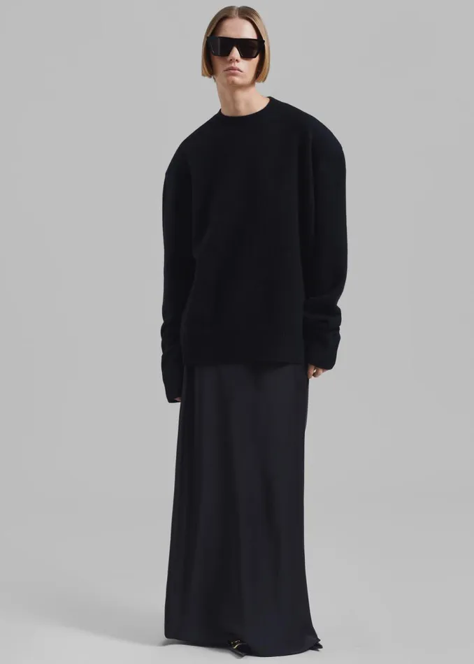 Women The Frankie Shop Bottoms Priscilla Maxi Satin Skirt Black