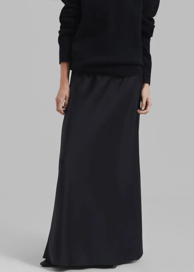 Women The Frankie Shop Bottoms Priscilla Maxi Satin Skirt Black