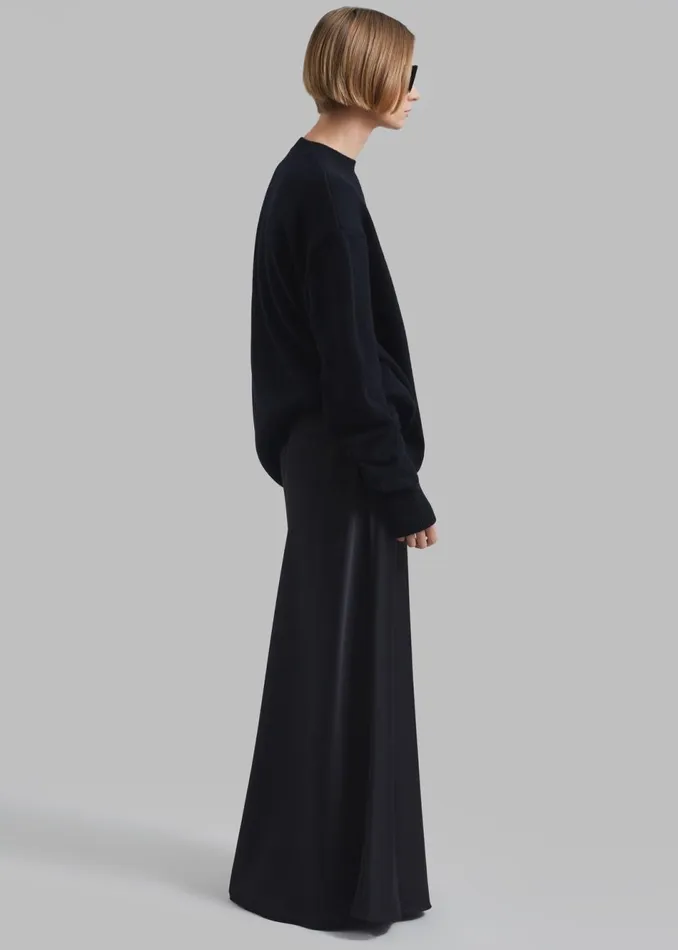 Women The Frankie Shop Bottoms Priscilla Maxi Satin Skirt Black