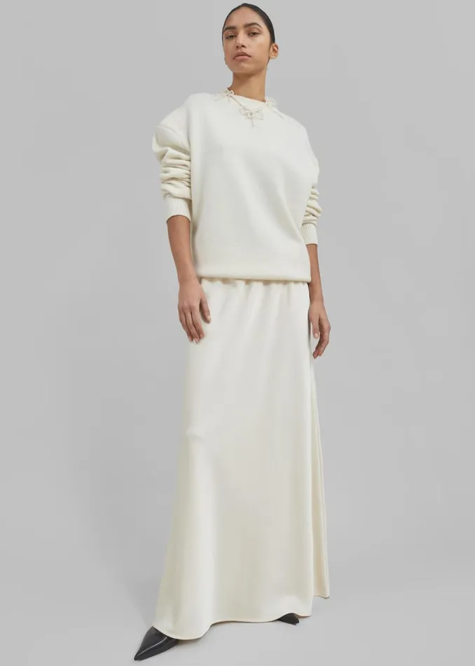 Women The Frankie Shop Bottoms Priscilla Maxi Satin Skirt Cream