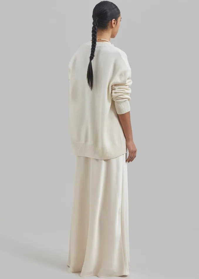 Women The Frankie Shop Bottoms Priscilla Maxi Satin Skirt Cream