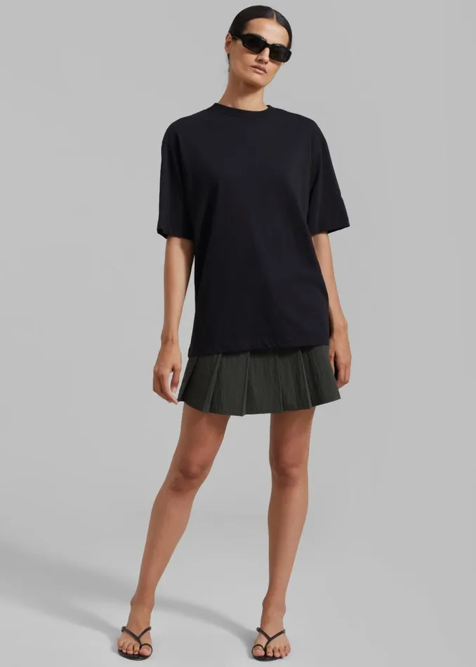 Women The Frankie Shop Bottoms Rachael Pleated Mini Skirt Charcoal