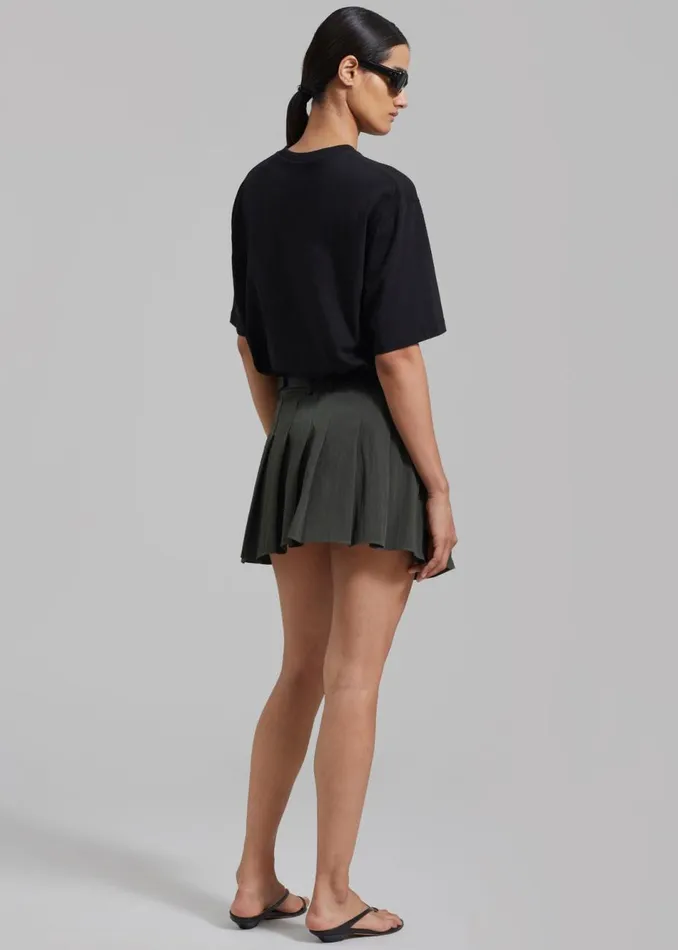 Women The Frankie Shop Bottoms Rachael Pleated Mini Skirt Charcoal