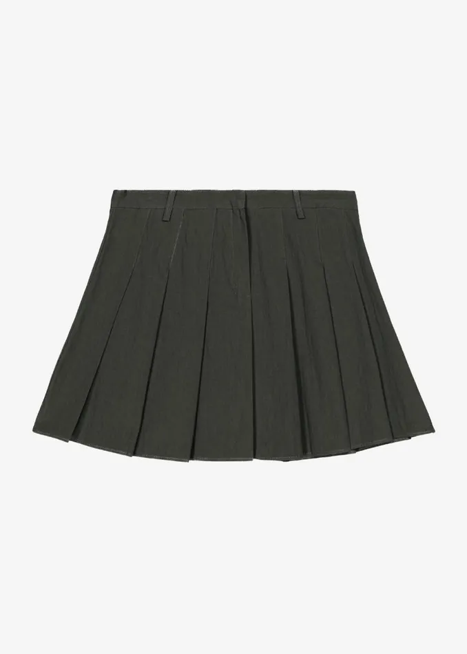 Women The Frankie Shop Bottoms Rachael Pleated Mini Skirt Charcoal
