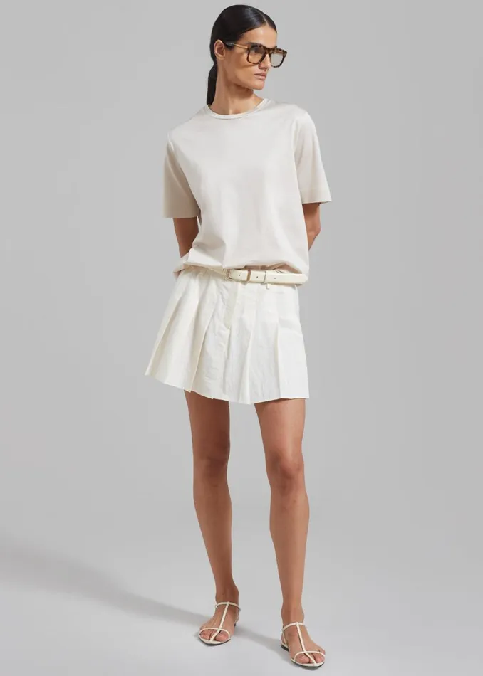 Women The Frankie Shop Bottoms Rachael Pleated Mini Skirt White