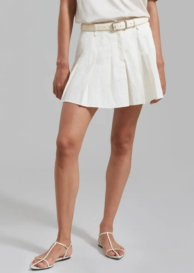 Women The Frankie Shop Bottoms Rachael Pleated Mini Skirt White