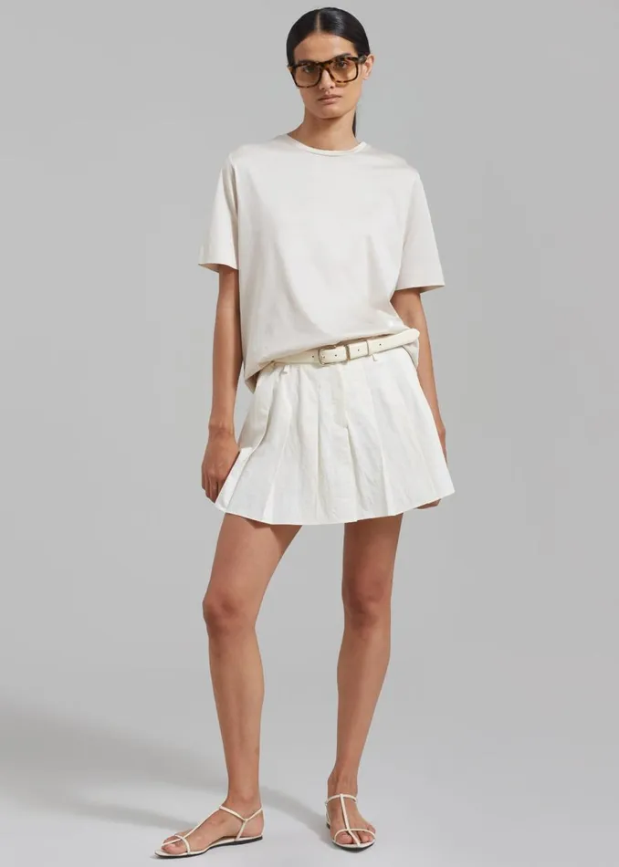 Women The Frankie Shop Bottoms Rachael Pleated Mini Skirt White