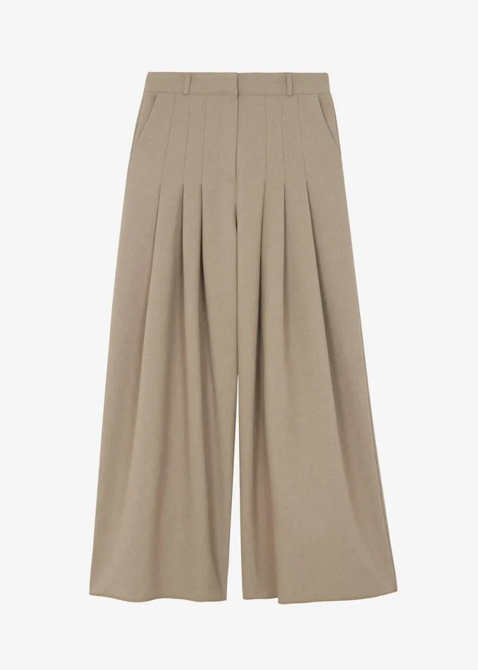 Women The Frankie Shop Bottoms Regina Pleated Trousers Camel