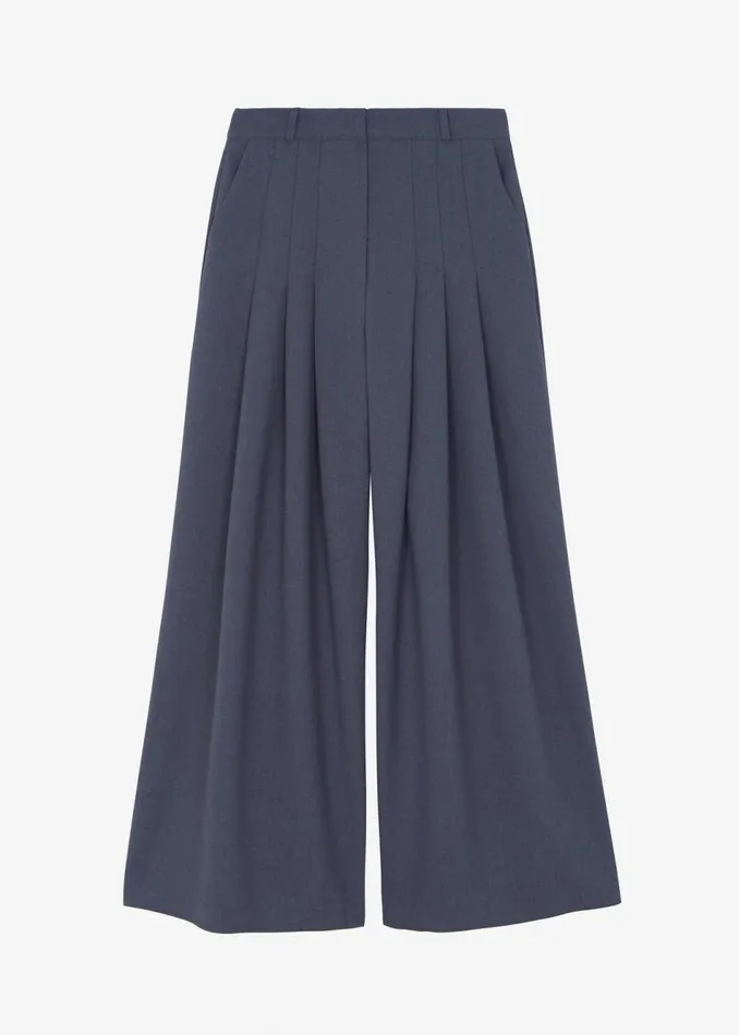 Women The Frankie Shop Bottoms Regina Pleated Trousers Grey