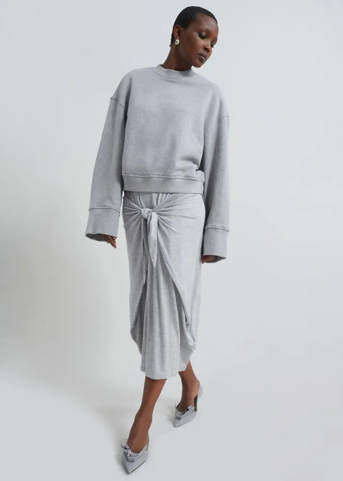 Women The Frankie Shop Bottoms Remain Jersey Wrap Skirt Glacier Gray