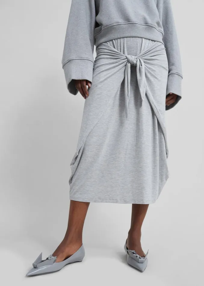 Women The Frankie Shop Bottoms Remain Jersey Wrap Skirt Glacier Gray