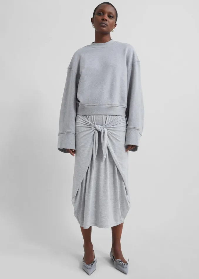 Women The Frankie Shop Bottoms Remain Jersey Wrap Skirt Glacier Gray