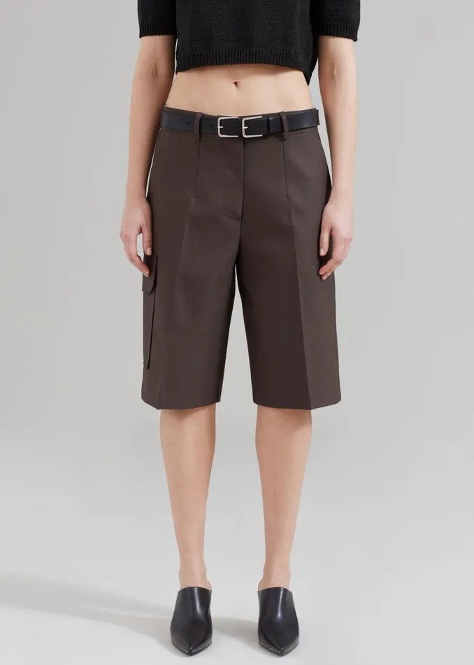 Women The Frankie Shop Bottoms Revel Cargo Shorts Brown
