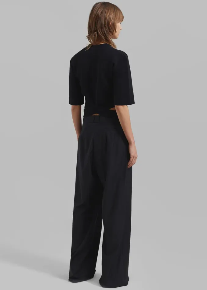 Women The Frankie Shop Bottoms Ripley Pleated Trousers Black