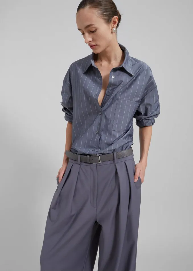 Women The Frankie Shop Bottoms Ripley Pleated Trousers Grey