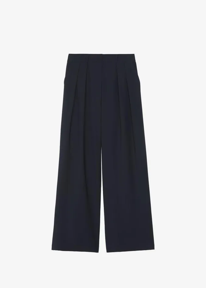 Women The Frankie Shop Bottoms Ripley Pleated Trousers Navy