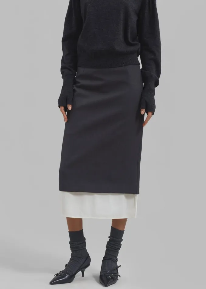 Women The Frankie Shop Bottoms Roane Midi Skirt Charcoal