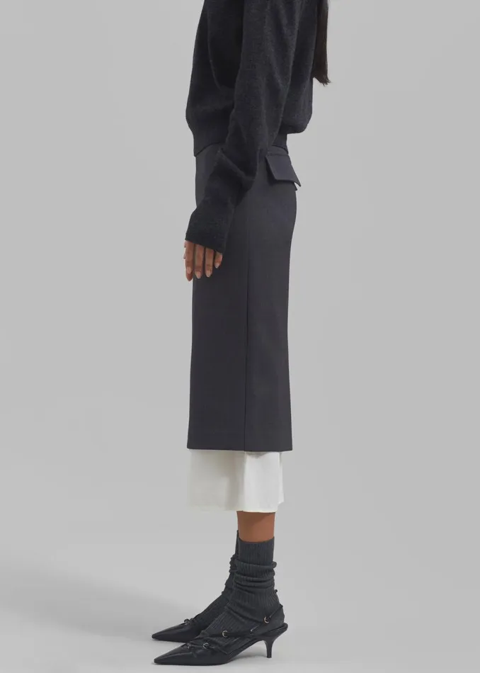 Women The Frankie Shop Bottoms Roane Midi Skirt Charcoal