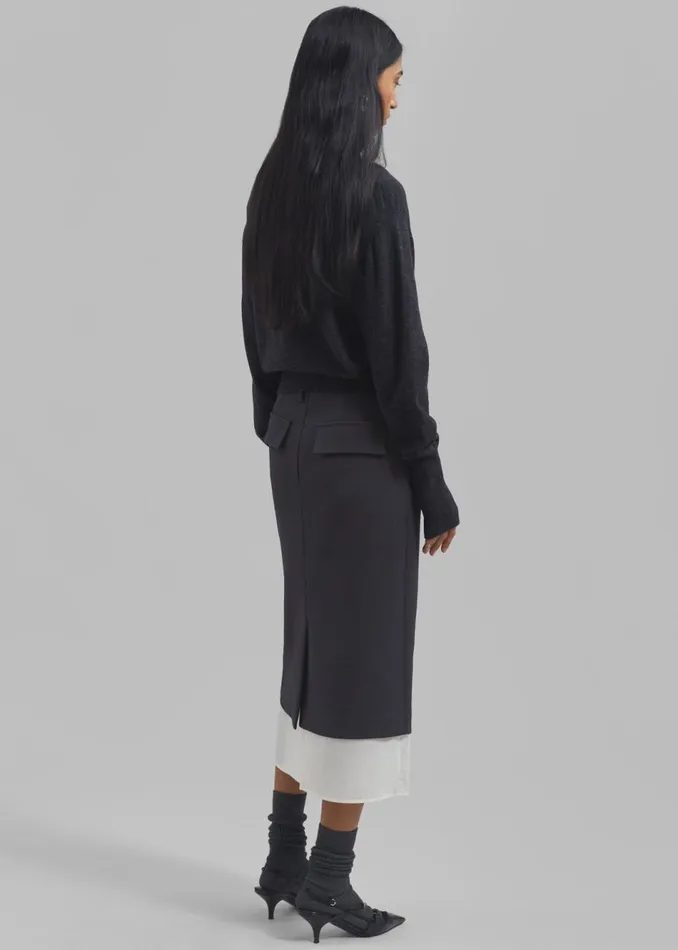 Women The Frankie Shop Bottoms Roane Midi Skirt Charcoal