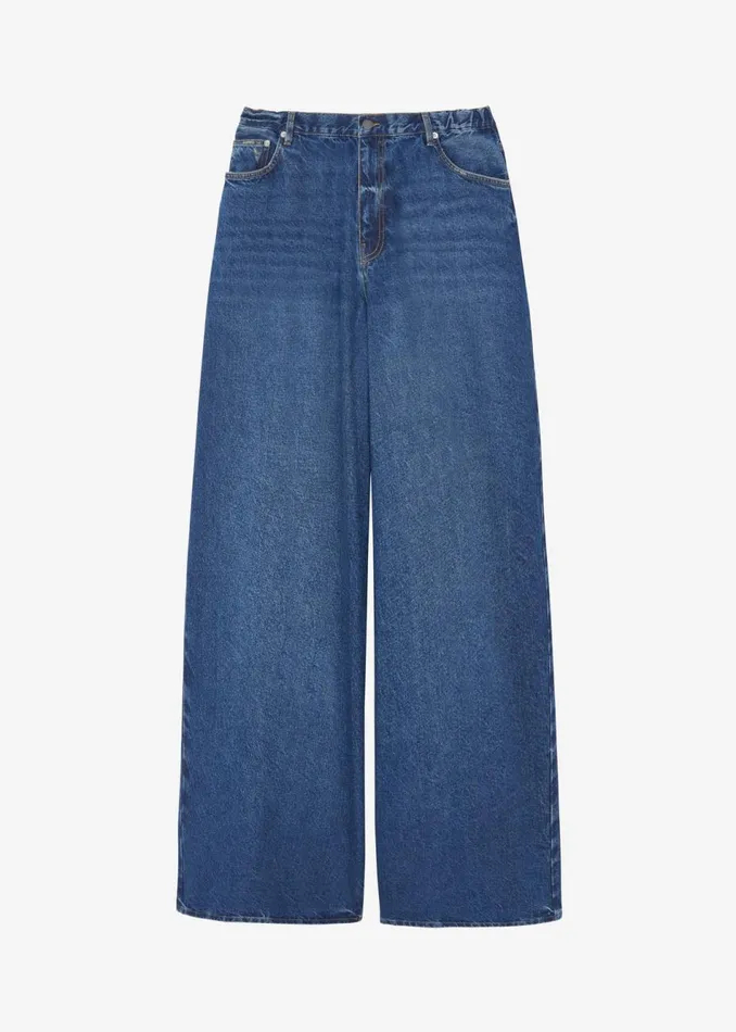Women The Frankie Shop Bottoms Sasha Wide Leg Jeans Dark Blue
