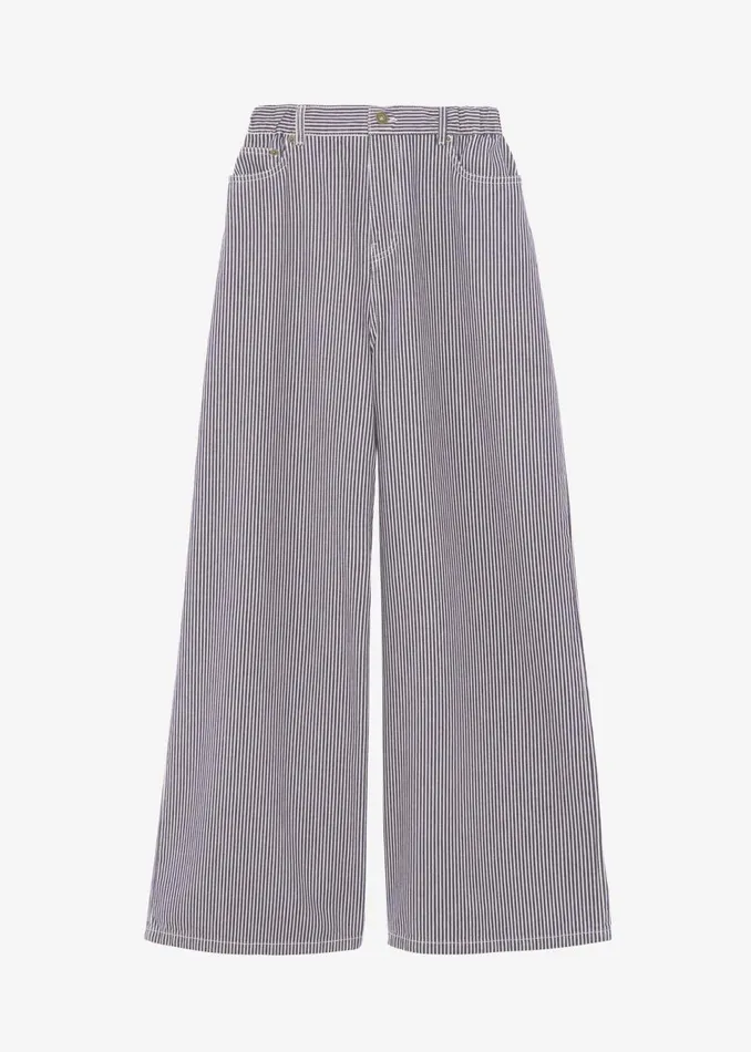 Women The Frankie Shop Bottoms Sasha Wide Leg Jeans Navywhite Stripe