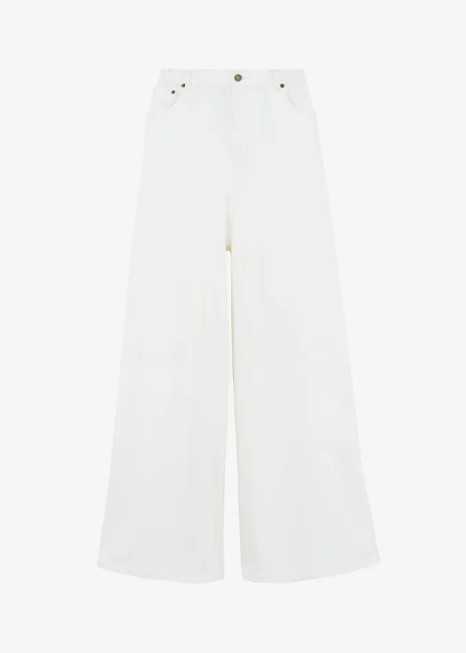 Women The Frankie Shop Bottoms Sasha Wide Leg Jeans Off White