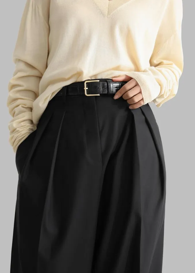 Women The Frankie Shop Bottoms Sion Pintuck Trousers Black