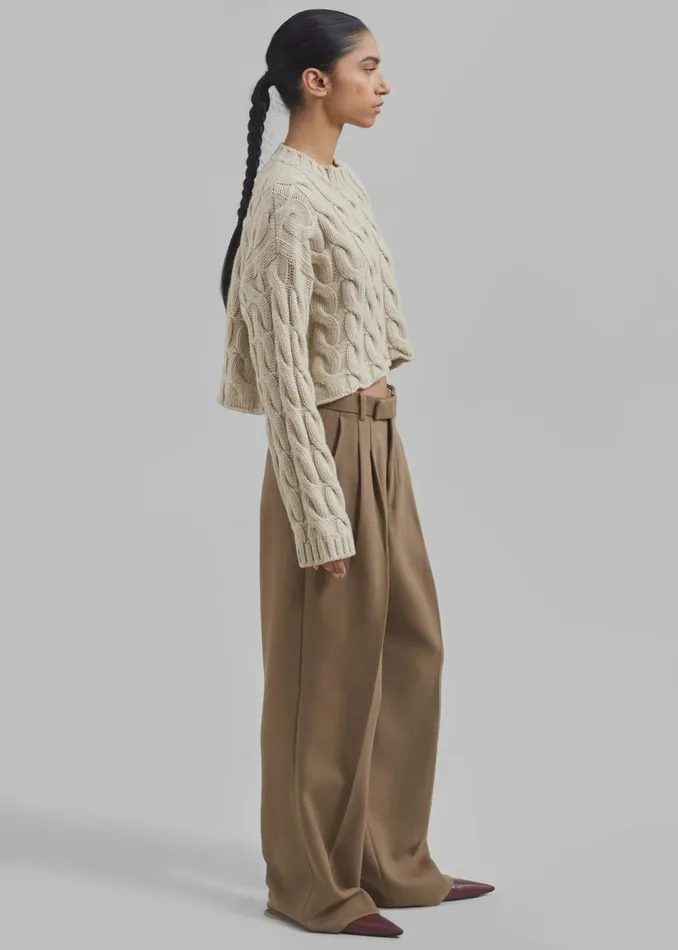 Women The Frankie Shop Bottoms Skylar Trousers Beige