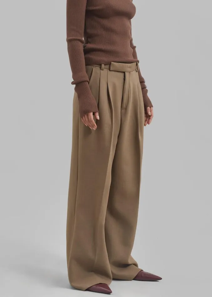 Women The Frankie Shop Bottoms Skylar Trousers Beige