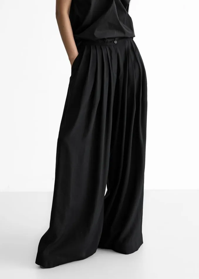 Women The Frankie Shop Bottoms Sloane Wide Leg Trousers Black