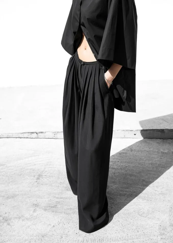Women The Frankie Shop Bottoms Sloane Wide Leg Trousers Black