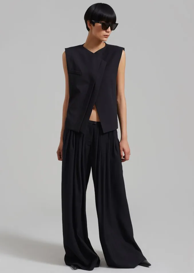 Women The Frankie Shop Bottoms Sloane Wide Leg Trousers Black