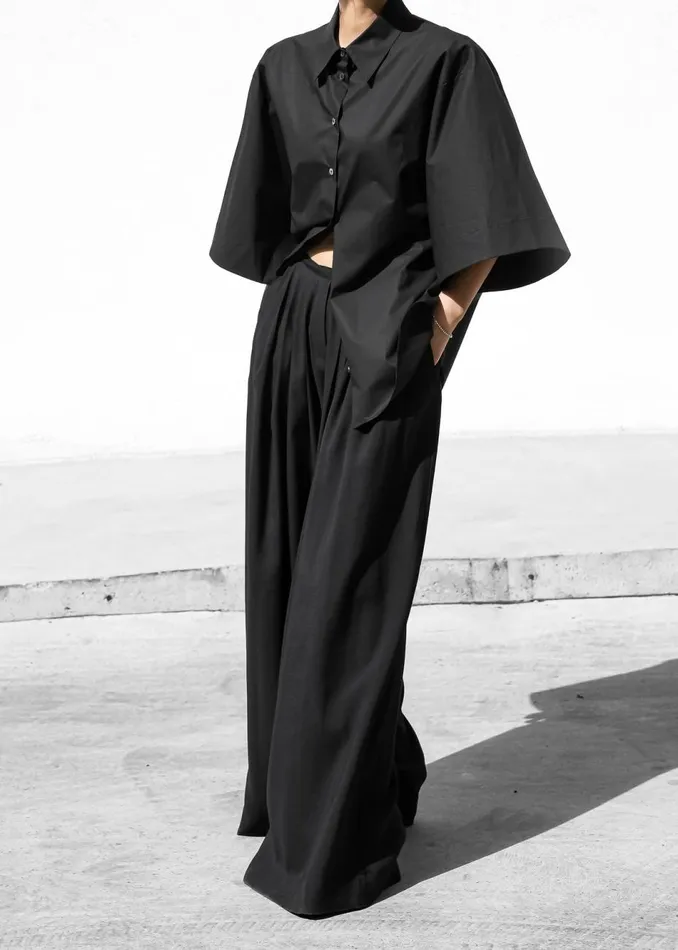 Women The Frankie Shop Bottoms Sloane Wide Leg Trousers Black