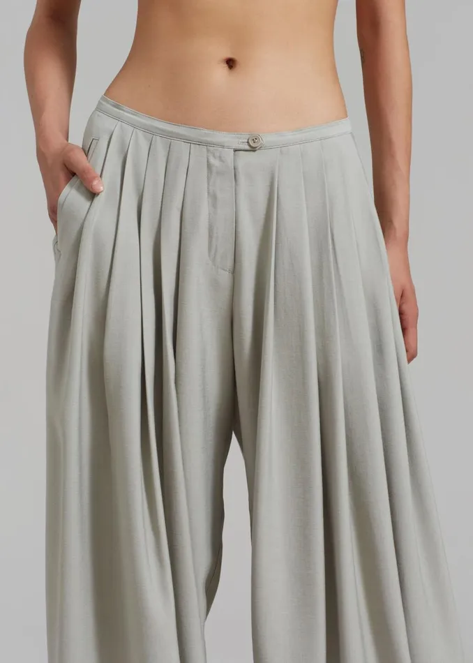 Women The Frankie Shop Bottoms Sloane Wide Leg Trousers Grey