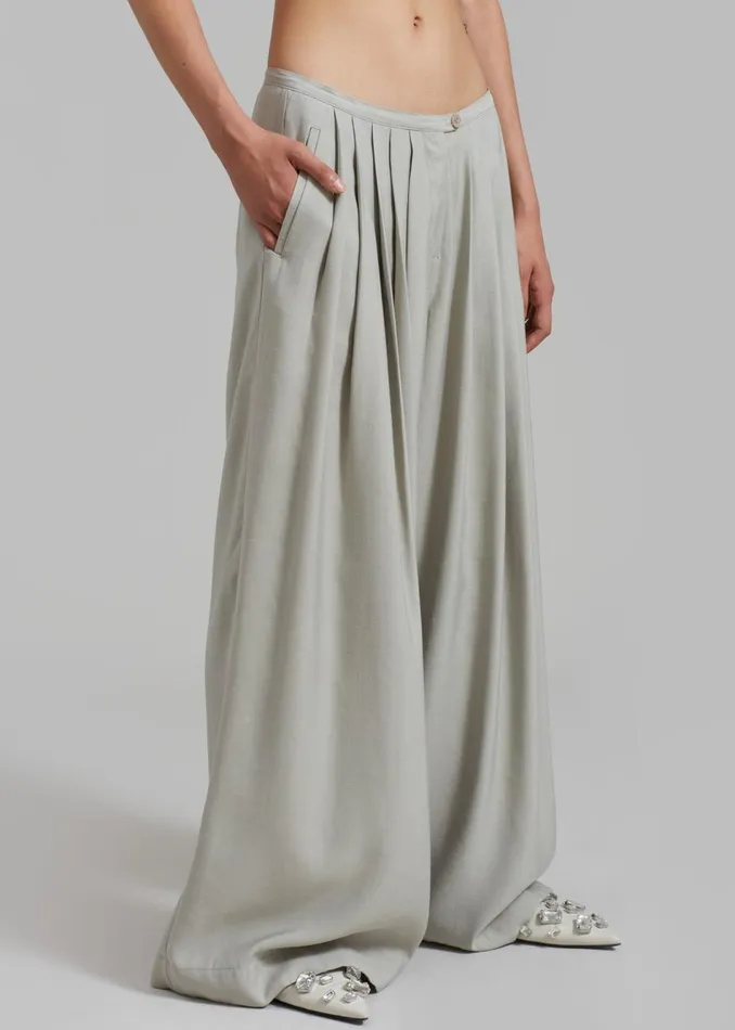 Women The Frankie Shop Bottoms Sloane Wide Leg Trousers Grey