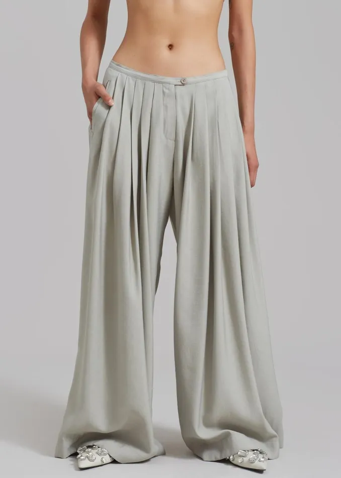 Women The Frankie Shop Bottoms Sloane Wide Leg Trousers Grey