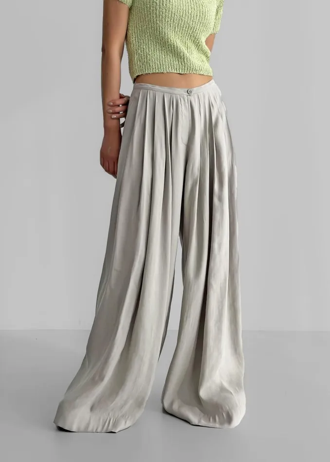 Women The Frankie Shop Bottoms Sloane Wide Leg Trousers Grey